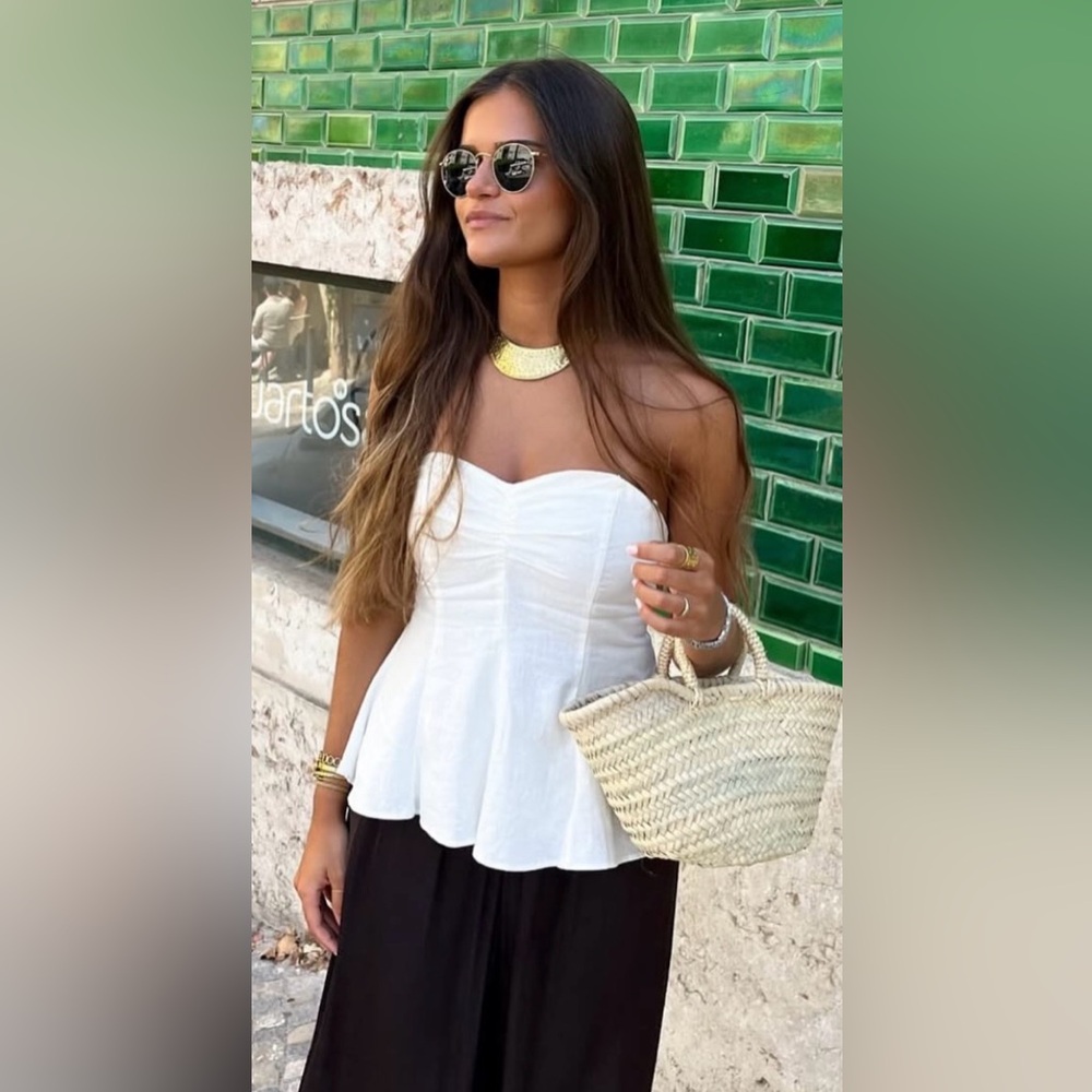 ZARA…. Strapless Linen Top - Picture 9 of 9
